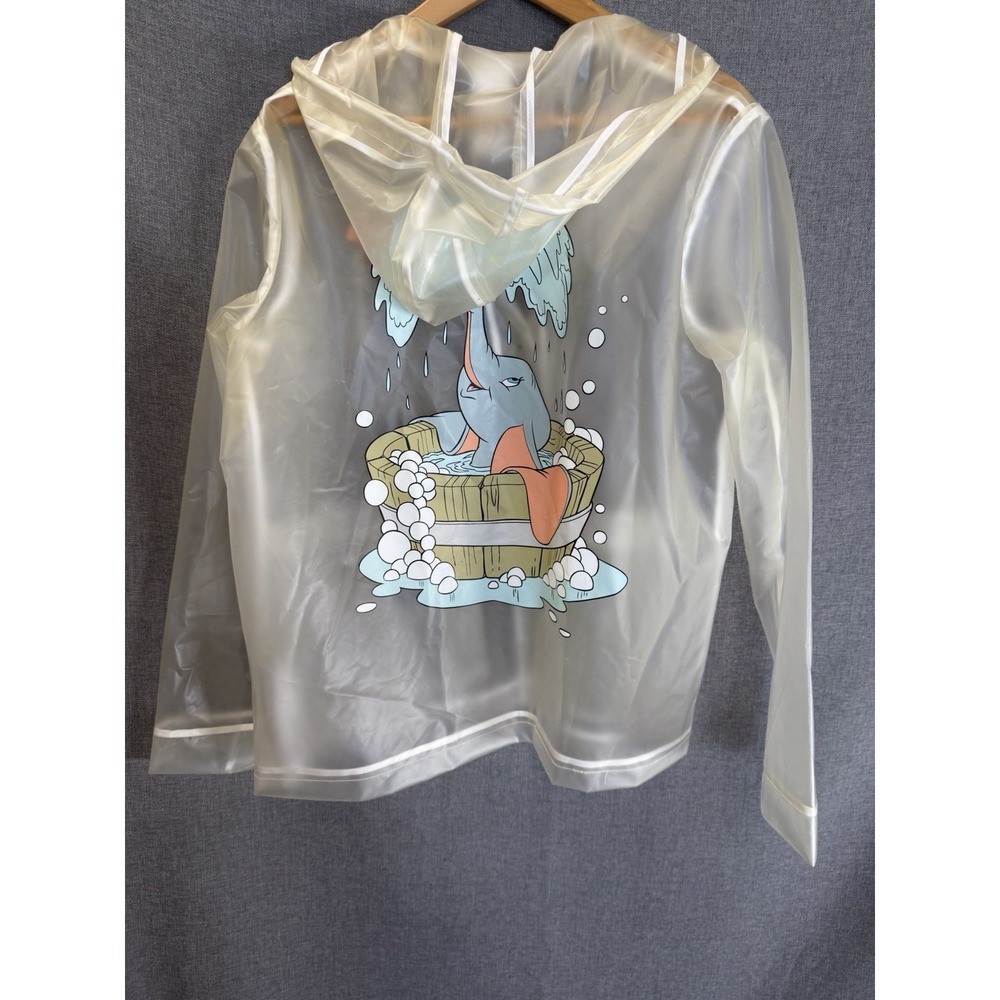 Disney Parks Dumbo Rain Jacket Adult Medium Transparent